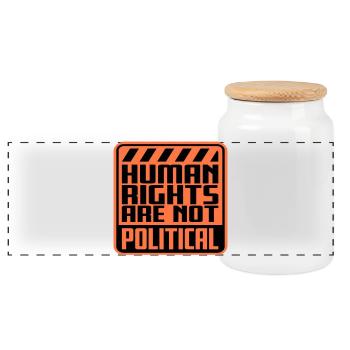 Les droits de l’homme ne sont pas politiques Logo Menschenrechte - Boîte à biscuits avec couvercle en bois - blanc - Devant