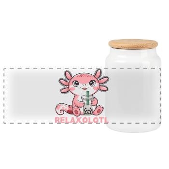 Mignon Axolotl Kawaii Amoureux des Axolotls - Boîte à biscuits avec couvercle en bois - blanc - Devant