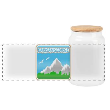 Barisan Mountains as a mountain - Panoramic Cookie Jar with Wooden Lid - white - Front