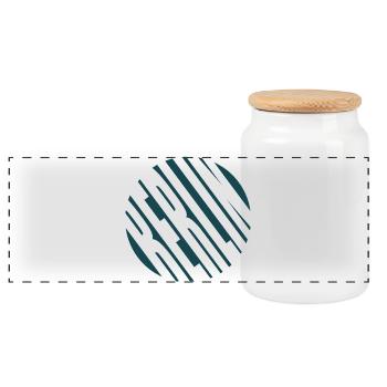 Berlin Strip Circle - Panoramic Cookie Jar with Wooden Lid - white - Front