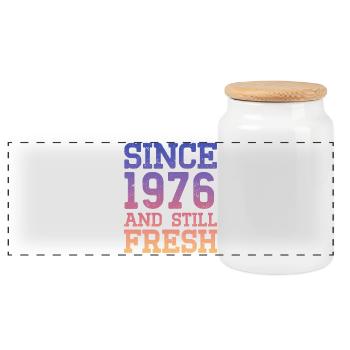 50e anniversaire 1976 - Boîte à biscuits avec couvercle en bois - blanc - Devant