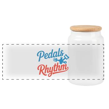 Artistic Cycling My Pedals Know The Rhythm Pro  - Panoramic Cookie Jar with Wooden Lid - white - Front