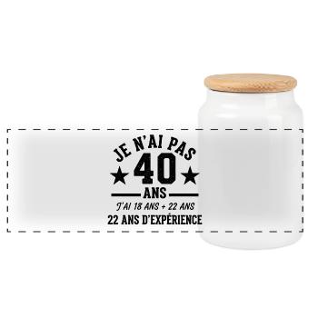 Ich will nicht 40 Jahre alt sein - Panorama Keksdose mit Holzdeckel - Weiß - Vorne