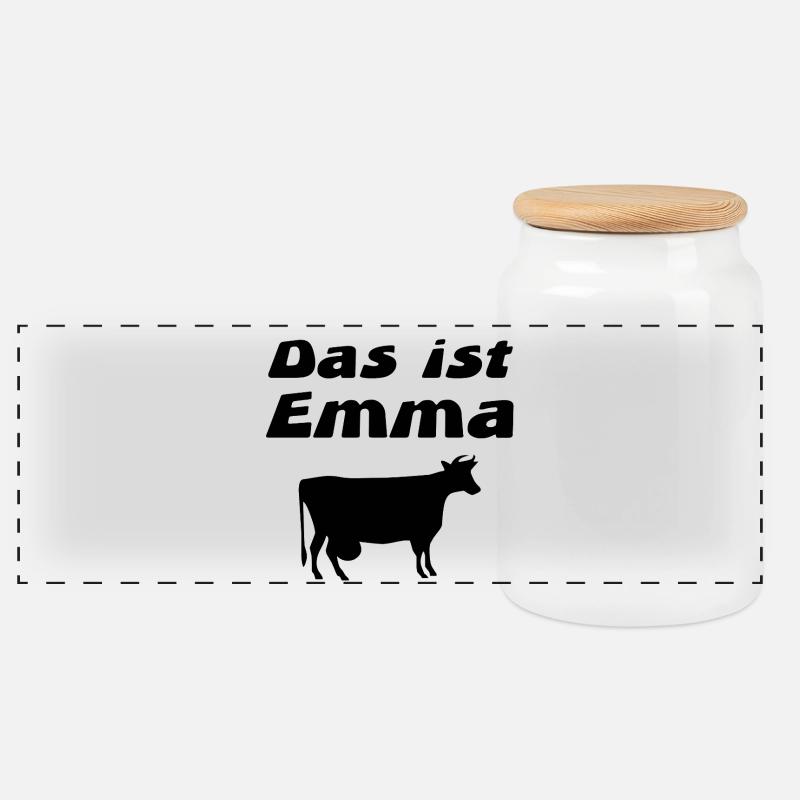 Kühe - Panorama Keksdose mit Holzdeckel - Weiß