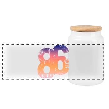 86 Eight Six 1986 - Panoramic Cookie Jar with Wooden Lid - white - Front