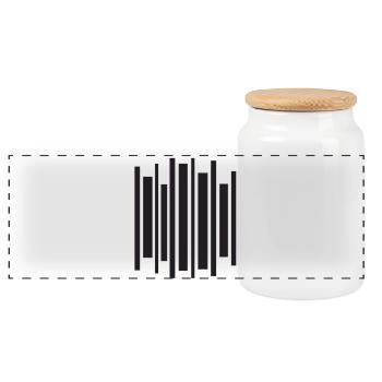 Geometric Equalizer Pulse - Panoramic Cookie Jar with Wooden Lid - white - Front