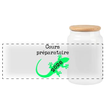 Preparatory Course 2026 School - Panoramic Cookie Jar with Wooden Lid - white - Front