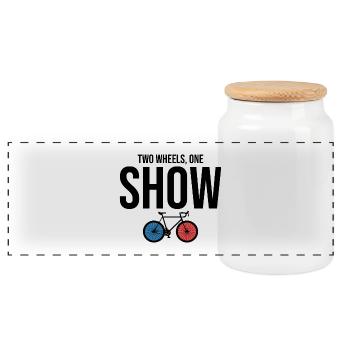 Cyclisme Artistique Deux Roues One Show Pro - Boîte à biscuits avec couvercle en bois - blanc - Devant