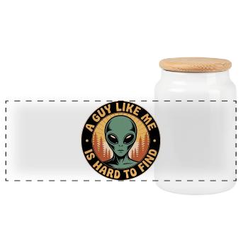 A Guy Like Me Alien - Panoramic Cookie Jar with Wooden Lid - white - Front
