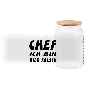 Chef - Panorama Keksdose mit Holzdeckel - Weiß - Vorne