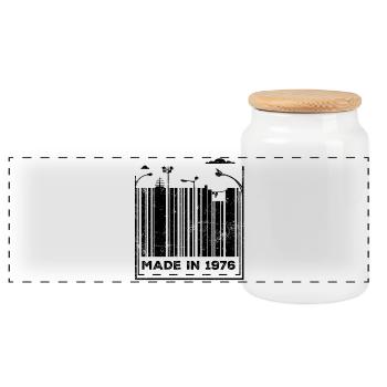 50e anniversaire 1976 - Boîte à biscuits avec couvercle en bois - blanc - Devant