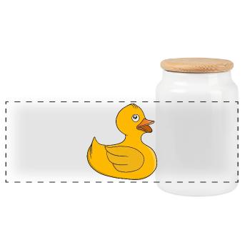 Canard en caoutchouc ensoleillé - Boîte à biscuits avec couvercle en bois - blanc - Devant