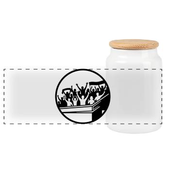 Fans Stadion Silhouette - Panorama Keksdose mit Holzdeckel - Weiß - Vorne