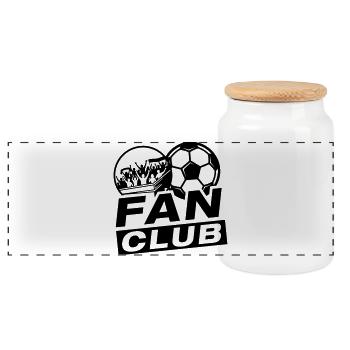 Football Fan Club - Panoramic Cookie Jar with Wooden Lid - white - Front