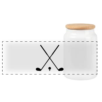 Golf - Panoramic Cookie Jar with Wooden Lid - white - Front