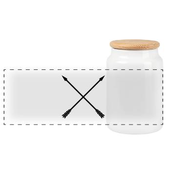 Crossed arrows - Panoramic Cookie Jar with Wooden Lid - white - Front