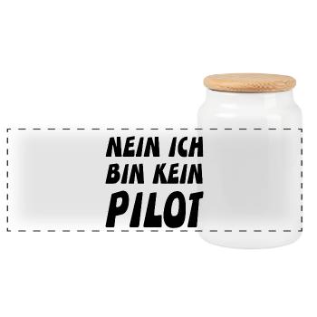 Pilot - Panorama Keksdose mit Holzdeckel - Weiß - Vorne