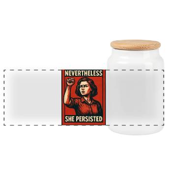 Dennoch Sie Hielt Durch Poster - Panorama Keksdose mit Holzdeckel - Weiß - Vorne