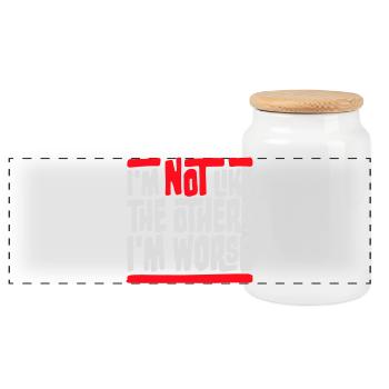 Je ne suis pas comme les autres, je suis pire, sarcasme drôle - Boîte à biscuits avec couvercle en bois - blanc - Devant