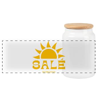 Salé Morocco Sun - Panorama Keksdose mit Holzdeckel - Weiß - Vorne