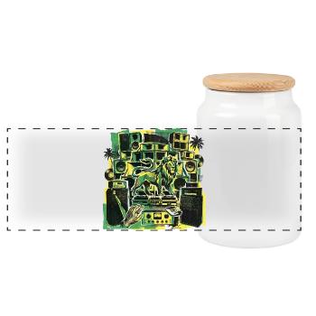 Roots Dub Reggae Soundsystem - Panorama Keksdose mit Holzdeckel - Weiß - Vorne