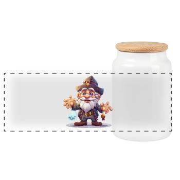 Imp Enchanted Forest Luminous Sphere Magician - Panoramic Cookie Jar with Wooden Lid - white - Front