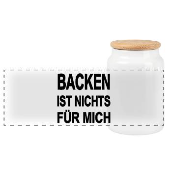 Backen - Panorama Keksdose mit Holzdeckel - Weiß - Vorne