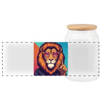 Frankensteen : Le Roi Sage - Pop Art - Boîte à biscuits avec couvercle en bois - blanc - Devant