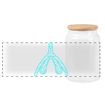 Klitoris_cyan - Panoramic Cookie Jar with Wooden Lid - white - Front