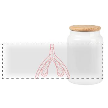 Klitoris_lachs - Panoramic Cookie Jar with Wooden Lid - white - Front