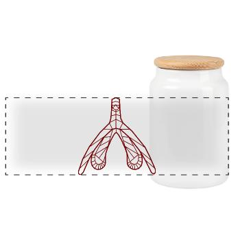 Klitoris_burgund - Panoramic Cookie Jar with Wooden Lid - white - Front