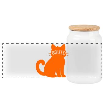 Cats Bride - Boîte à biscuits avec couvercle en bois - blanc - Devant