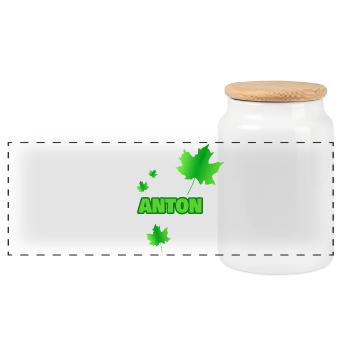 Tree Anton - Panoramic Cookie Jar with Wooden Lid - white - Front
