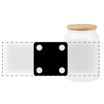 says - Panoramic Cookie Jar with Wooden Lid - white - Front
