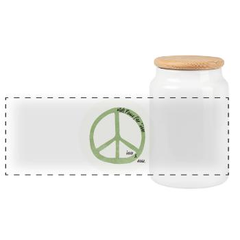 meh Peace - Panorama Keksdose mit Holzdeckel - Weiß - Vorne
