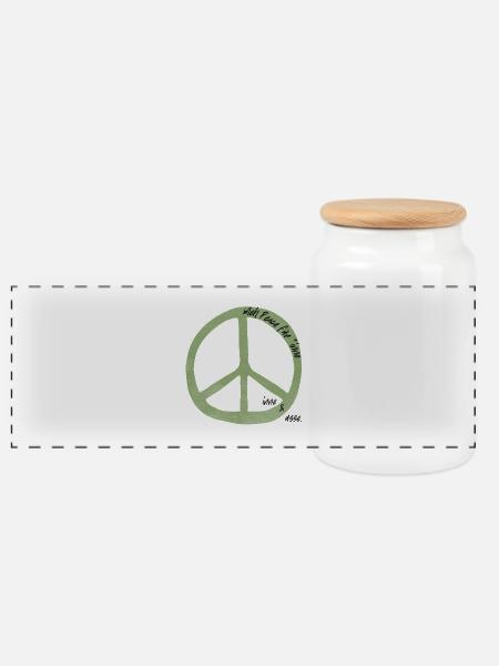 meh Peace - Panorama Keksdose mit Holzdeckel - Weiß