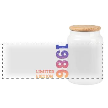 Anniversaire en édition limitée 1986 - Boîte à biscuits avec couvercle en bois - blanc - Devant