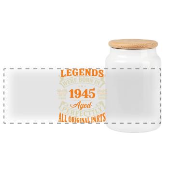 Legends Were Born in 1945 Aged Perfectly - Boîte à biscuits avec couvercle en bois - blanc - Devant