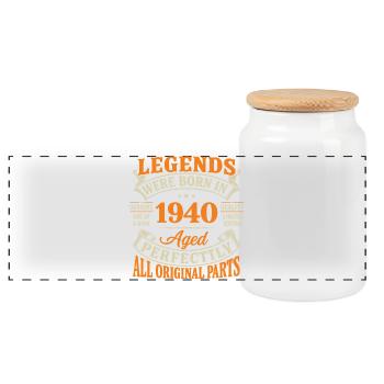 Legends 1940 Perfekt gealtert - Panorama Keksdose mit Holzdeckel - Weiß - Vorne