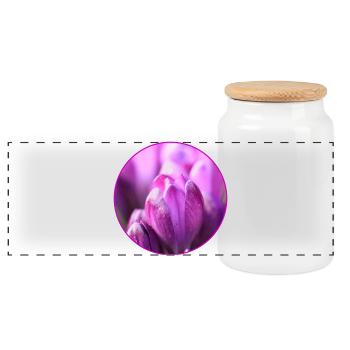 Crocus Crocus Fleurs violettes Crocus Bourgeon de crocus - Boîte à biscuits avec couvercle en bois - blanc - Devant