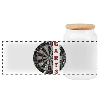 Fléchettes Dart Dart 180 Vintage - Boîte à biscuits avec couvercle en bois - blanc - Devant