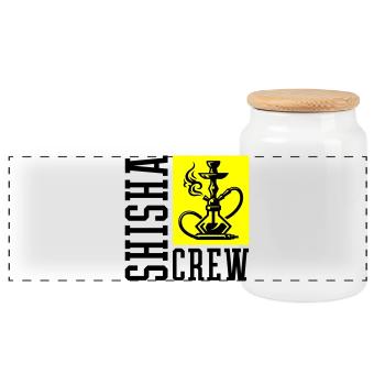 Shisha Crew - Panorama Keksdose mit Holzdeckel - Weiß - Vorne