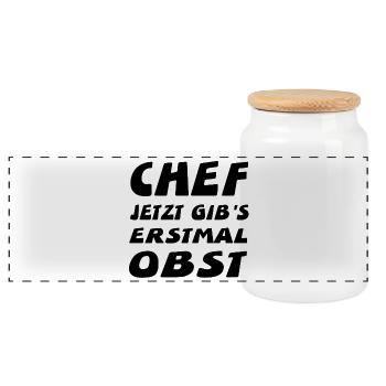 Chef - Panorama Keksdose mit Holzdeckel - Weiß - Vorne