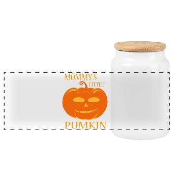 Halloween - Zombie - Horror - Kürbis - Panorama Keksdose mit Holzdeckel - Weiß - Vorne