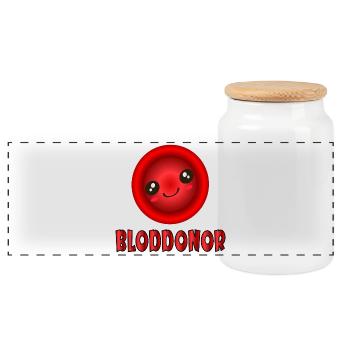 Blood donor - Panoramic Cookie Jar with Wooden Lid - white - Front