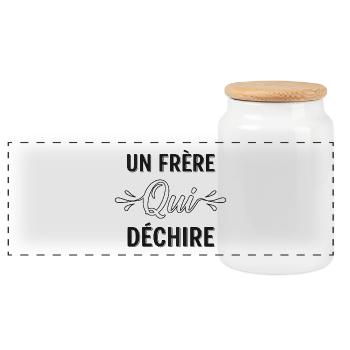 Cadeau homme T shirt homme un frère qui déchire - Boîte à biscuits avec couvercle en bois - blanc - Devant