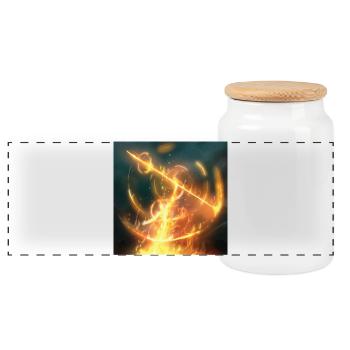 Lance de feu - Boîte à biscuits avec couvercle en bois - blanc - Devant