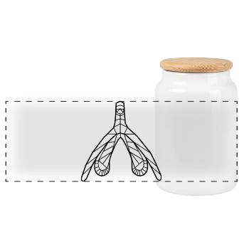 Klitoris_schwarz - Panoramic Cookie Jar with Wooden Lid - white - Front