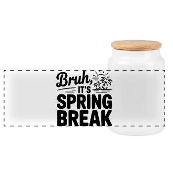 Mec, c’est les vacances de printemps - Boîte à biscuits avec couvercle en bois - blanc - Devant