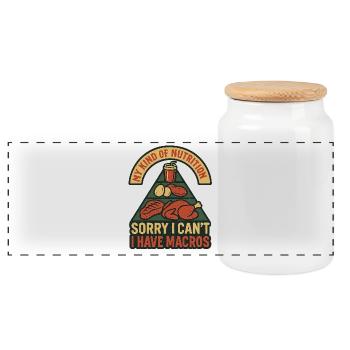 Blague macro : Pyramide alimentaire - Boîte à biscuits avec couvercle en bois - blanc - Devant